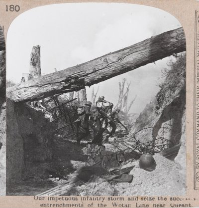 Seizing the German Trenches During the Amiens Offensive, 1918 by English Photographer